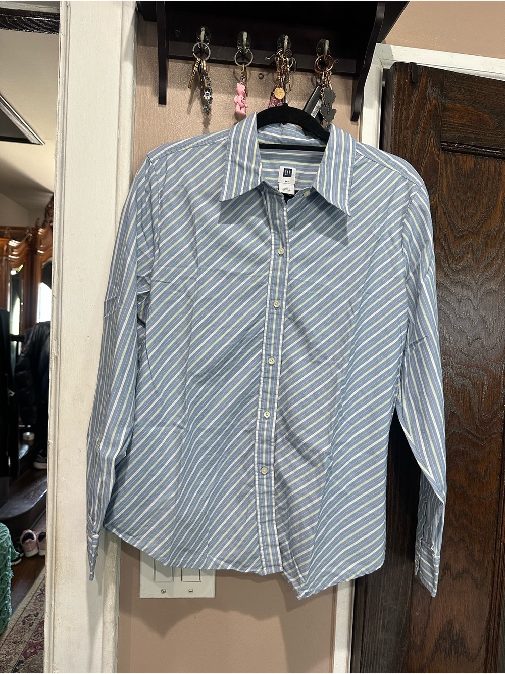 GAP Light Blue Striped Button-Down Shirt
